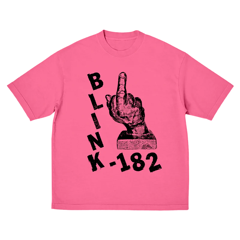 Pink Middle Finger T Shirt Blink 182 Official Store Shop Merchandise